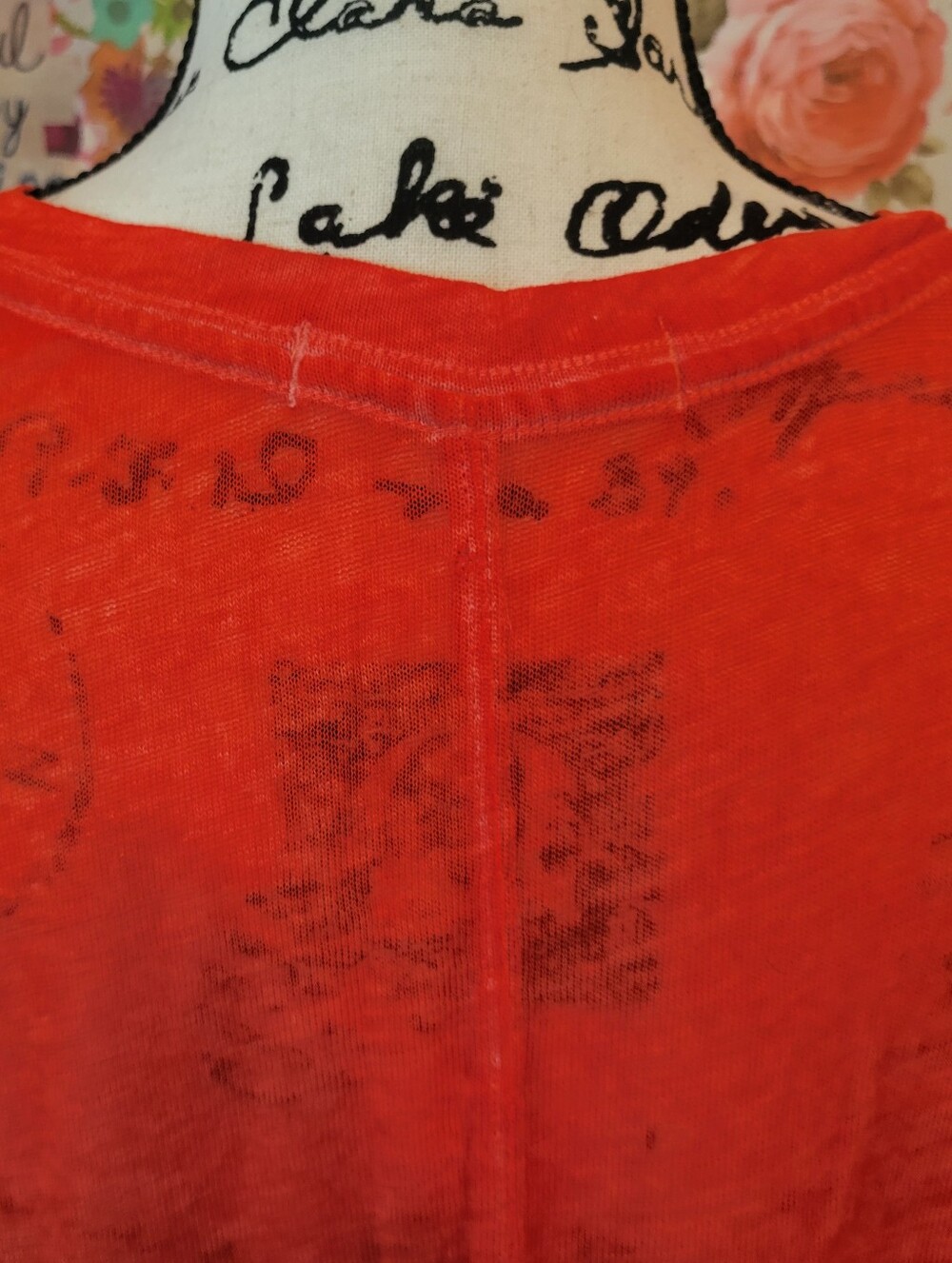 Free People We The Free Relaxed Fit Cassidy Oversized In Poppy Raw Hem Tee M,EUC - Picture 11 of 16